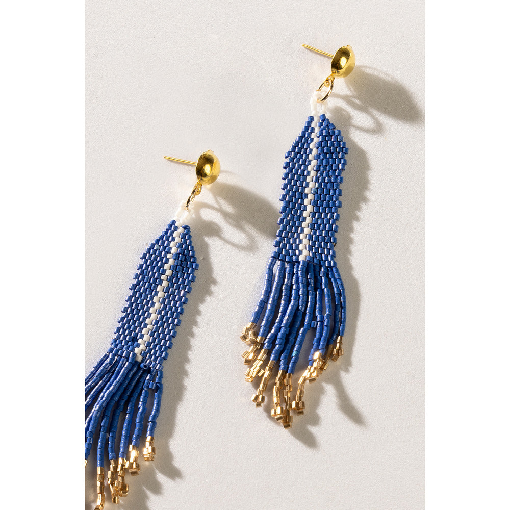 Seaside Dreams Beaded Earrings In Blue