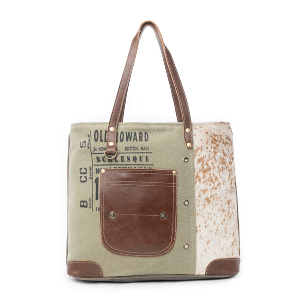 Leather Pocket Tote Bag - Myra USA