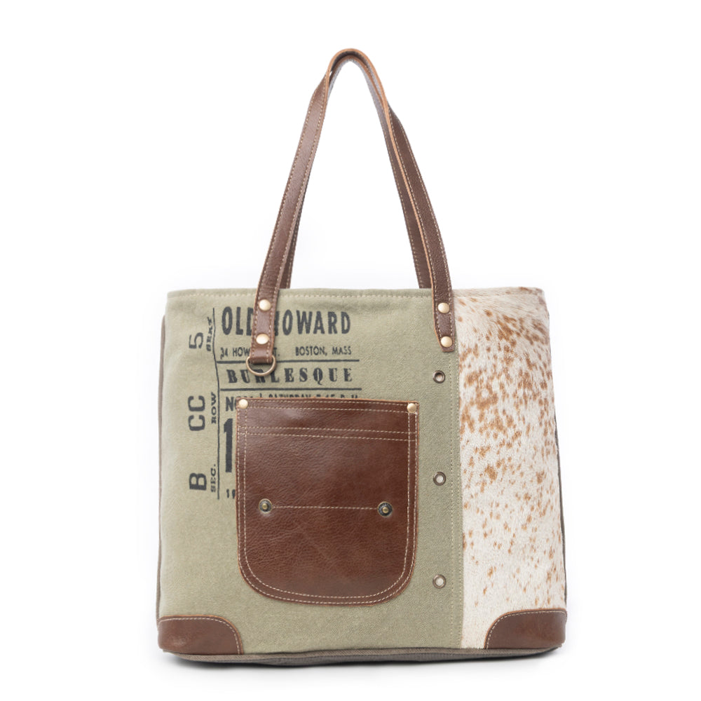 Leather Pocket Tote Bag - Myra USA