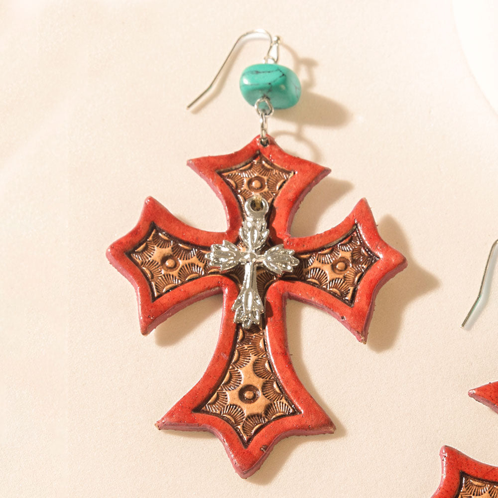Crimson Cross Earrings - Myra USA