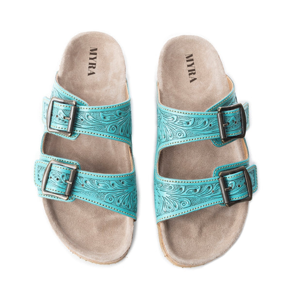 Wildlfower Wanderer Sandals In Turquoise - Myra USA