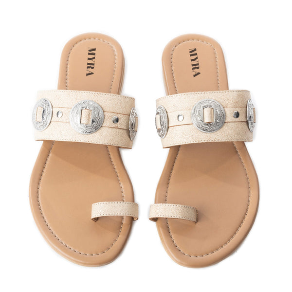 Sagebrush Concho Sandals In White - Myra USA