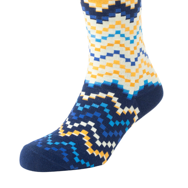 Jade Valley Pixie Socks In Blue & Yellow - Myra USA