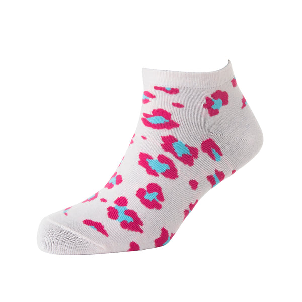 Candy Leopard Lacy Ankle Socks In Light Pink - Myra USA