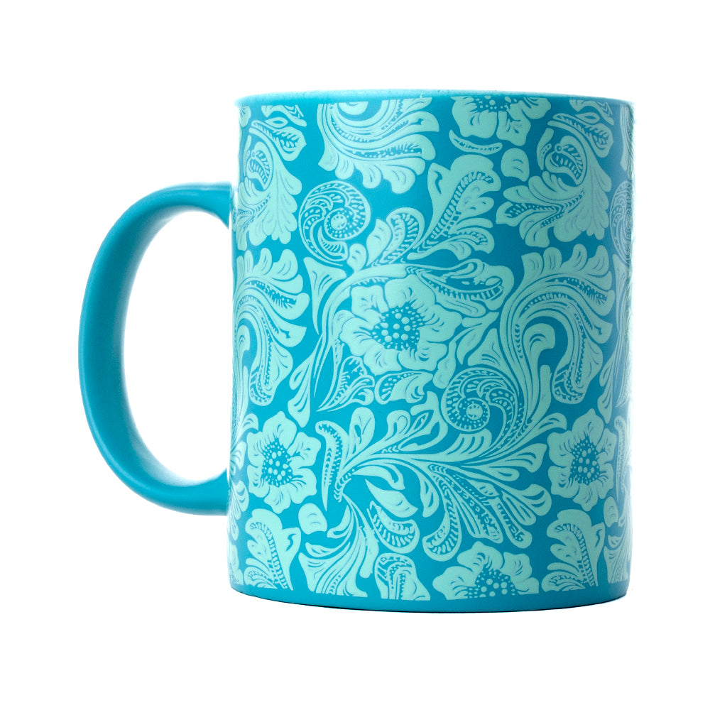 Sippin’ in the South Ceramic Mug in Cyan Baroque - Myra USA