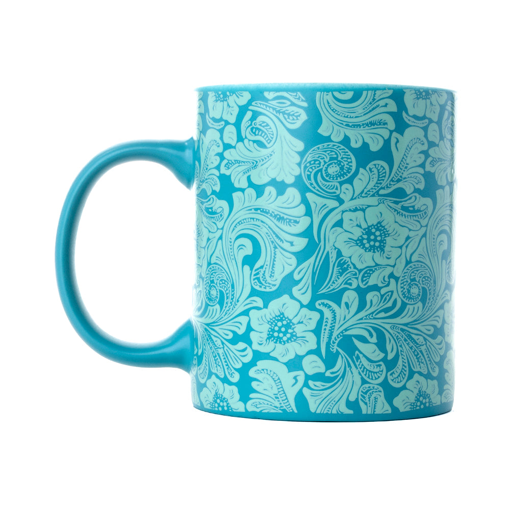 Sippin’ in the South Ceramic Mug in Cyan Baroque - Myra USA