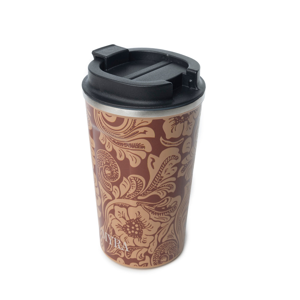 Wrangler's Brew Stainless Steel Mug in Brown Baroque