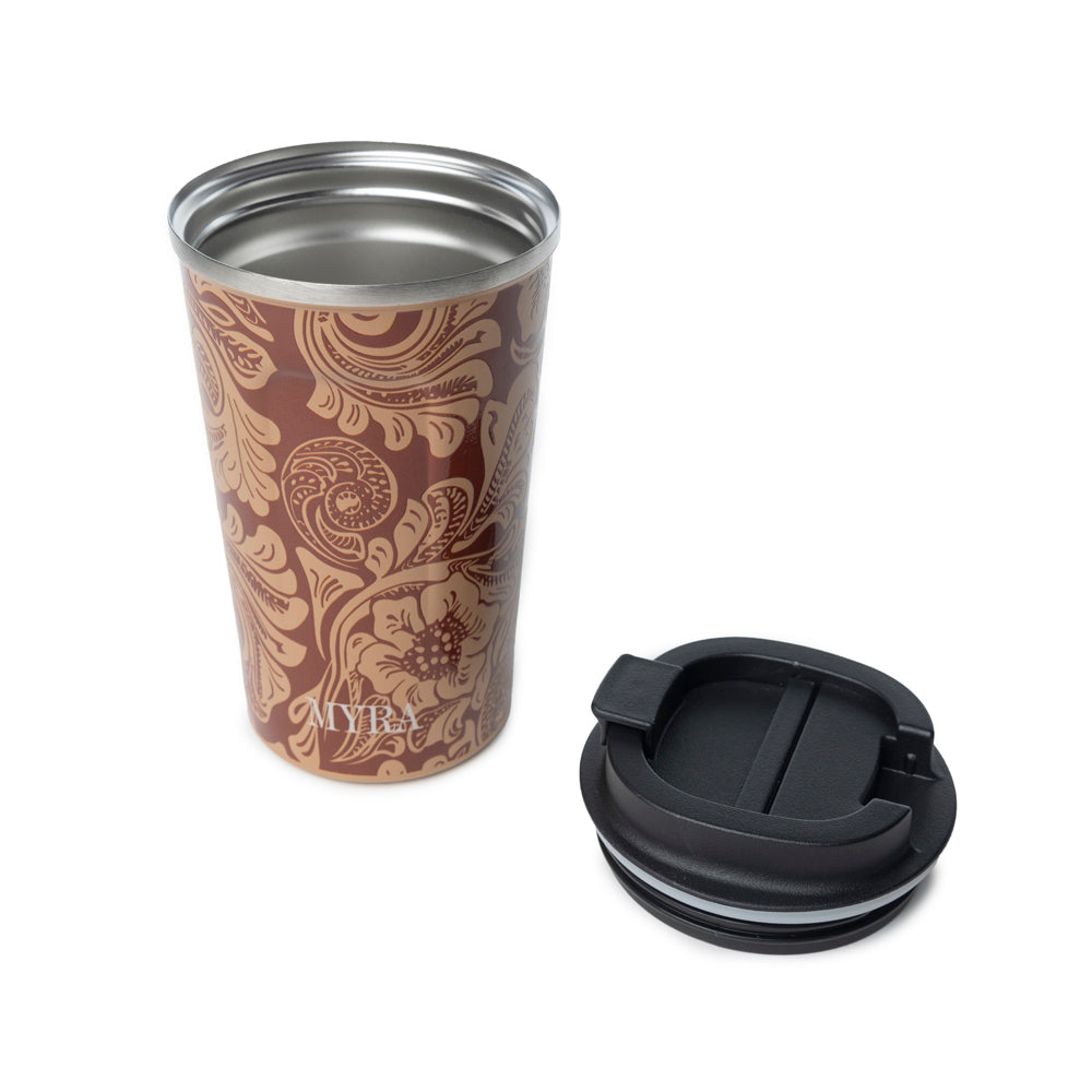 Wrangler's Brew Stainless Steel Mug in Brown Baroque