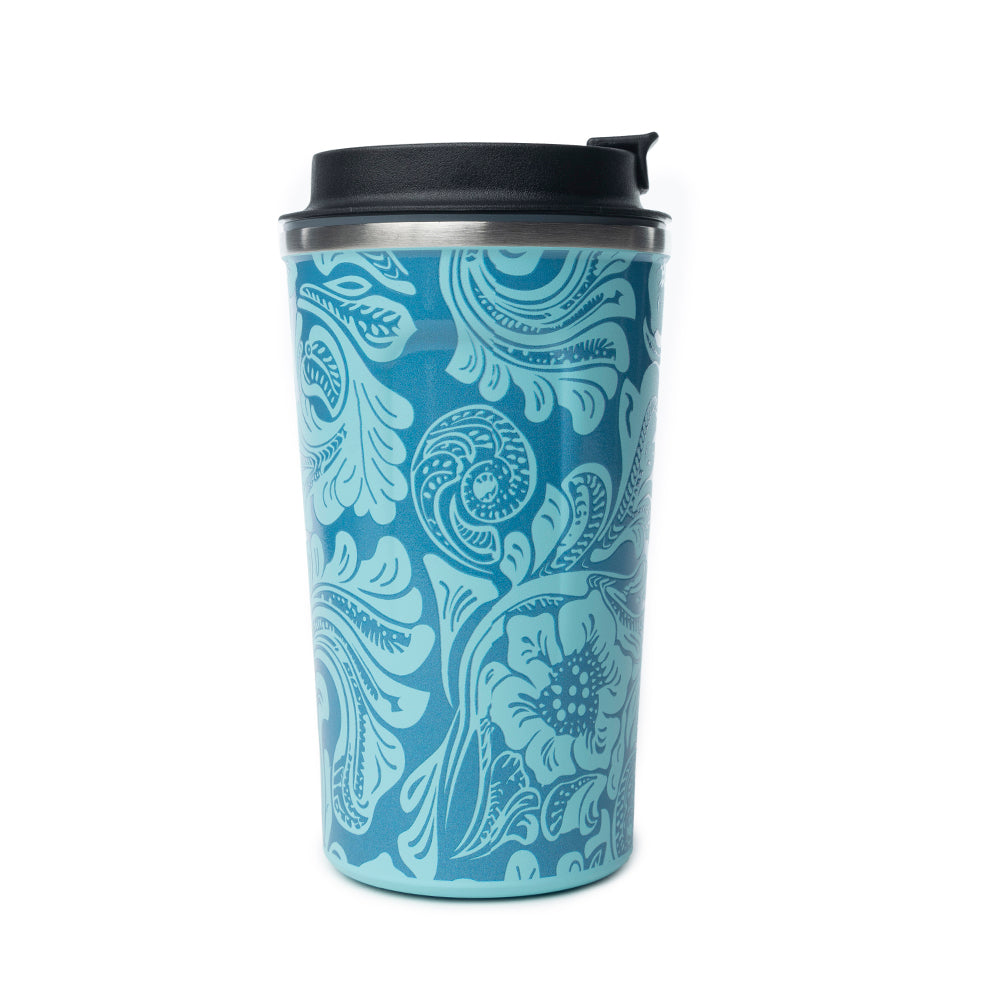 Western Trail Brew Stainless Steel Mug in Turquoise - Myra USA