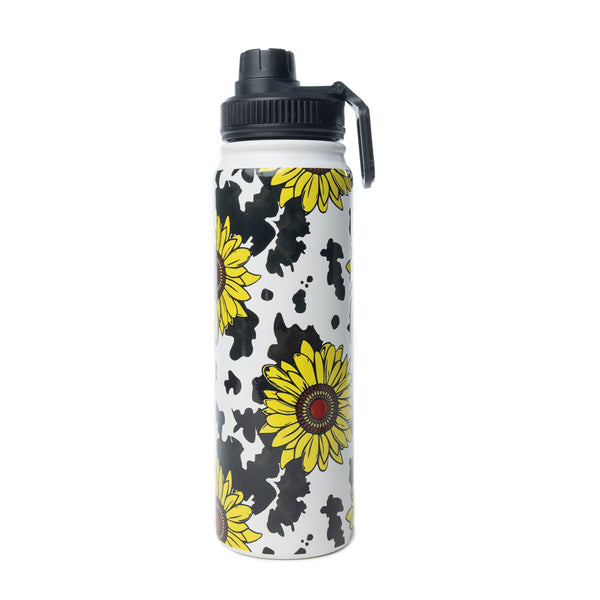 Moo & Bloom Stainless Steel Water Bottle in Sunflower Yellow - Myra USA