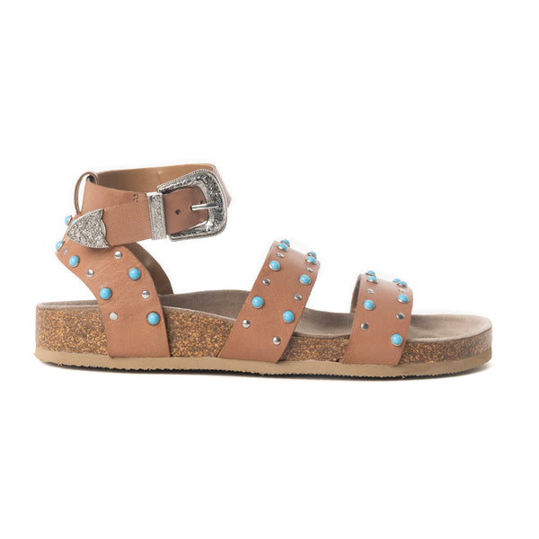 Saddle Ridge Trail Leather Sandals in Light Brown - Myra USA