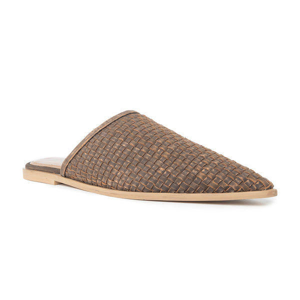 Spurloom Braided Sandals in Espresso Brown - Myra USA