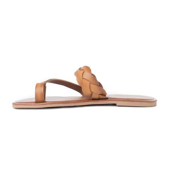 Longhorn Western Leather Sandals in Mocha Brown - Myra USA