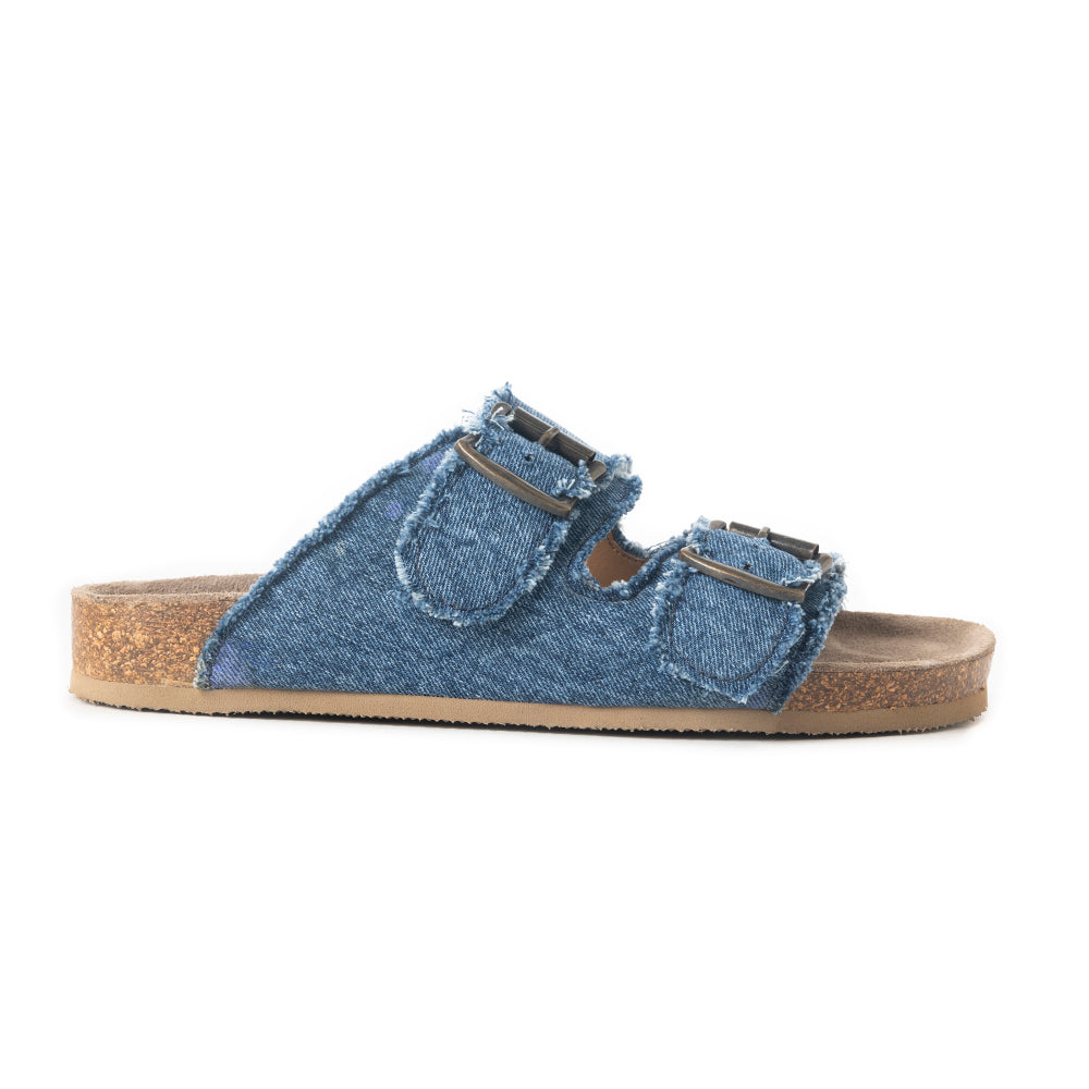 Blue Ridge Denim Sandals in Dusty Indigo - Myra USA