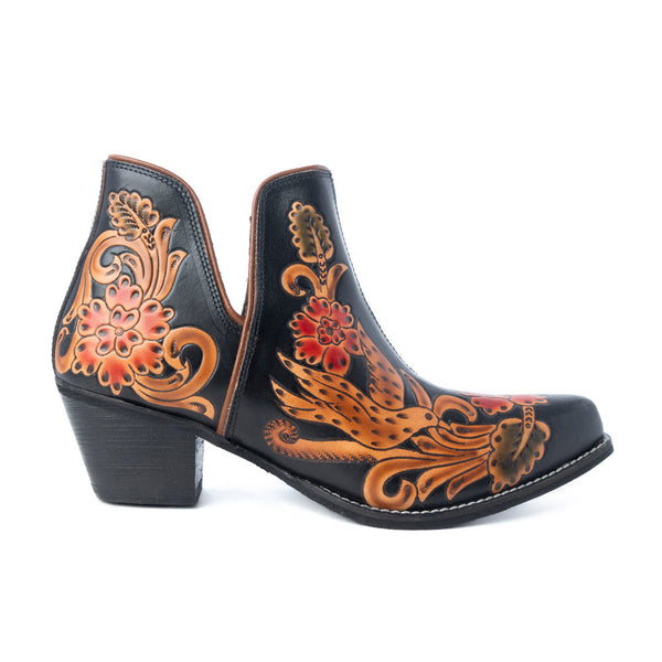 Midnight Desert Rose Booties in Black - Myra USA