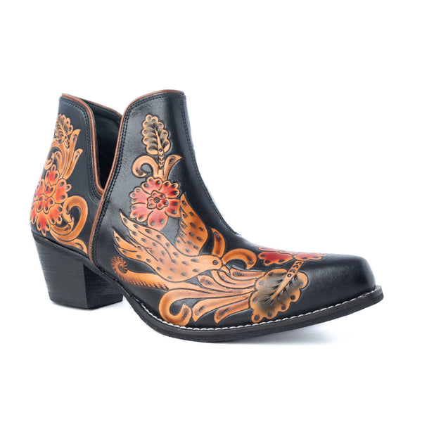 Midnight Desert Rose Booties in Black - Myra USA