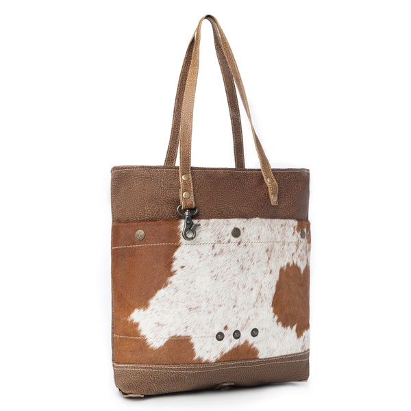 Hazel Opulence Leather And Hairon Bag - Myra USA