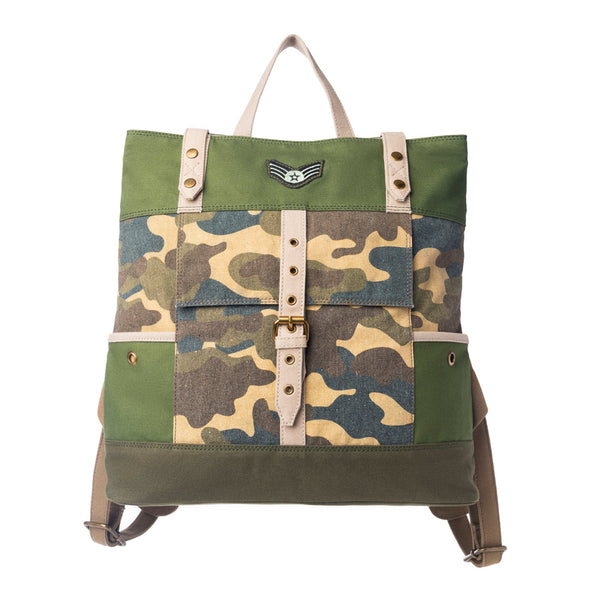 Myra Ranger’s Day Backpack in Woodland Camo Green - Myra USA