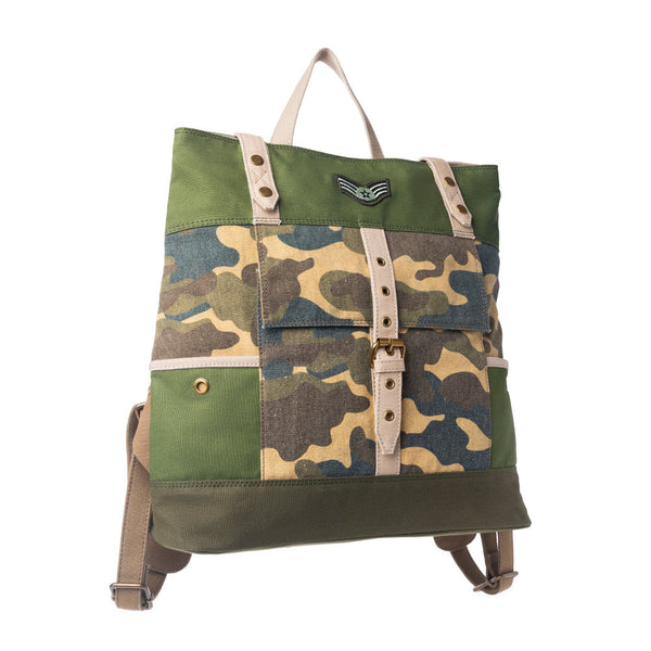 Myra Ranger’s Day Backpack in Woodland Camo Green - Myra USA
