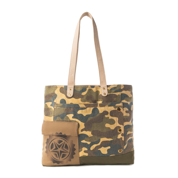 Myra Ranger’s Day Tote Bag in Jungle Camo Green - Myra USA