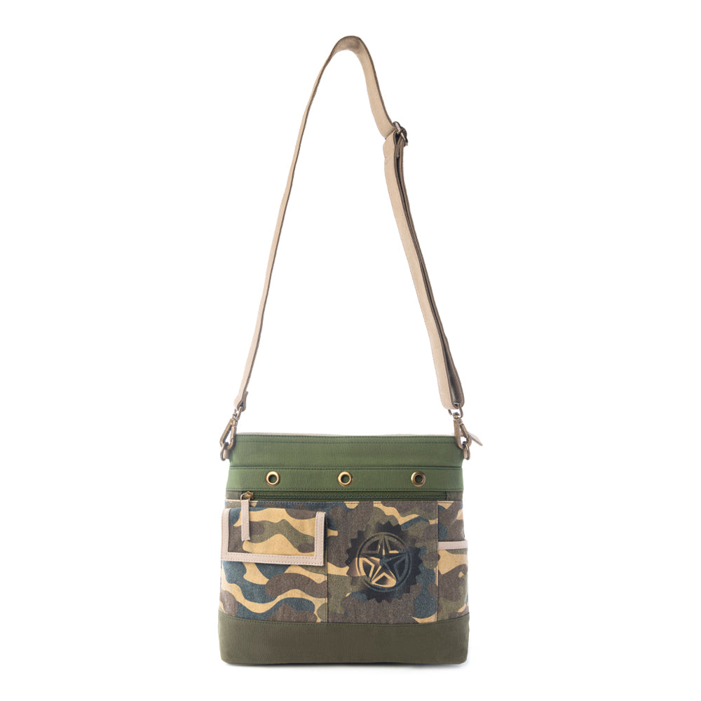 Myra Ranger’s Day Crossbody Bag in Army Camo Green