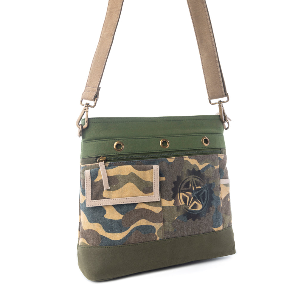 Myra Ranger’s Day Crossbody Bag in Army Camo Green