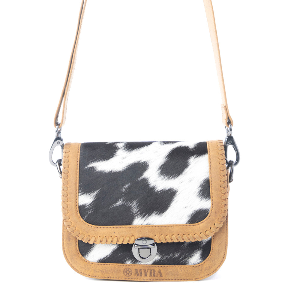 Myra Luna Frost Hairon Leather Bag in Golden Saddle
