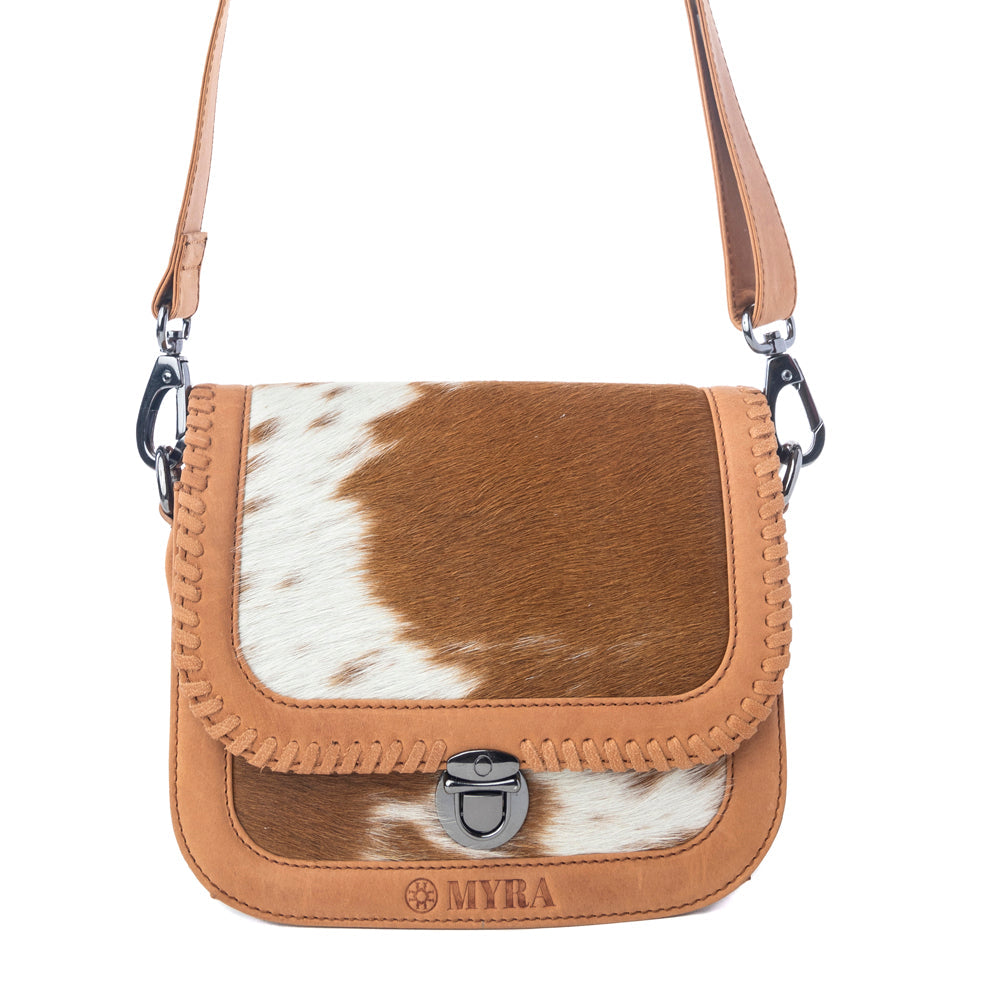 Myra Sunset Mirage Hairon Leather Bag in Maple White