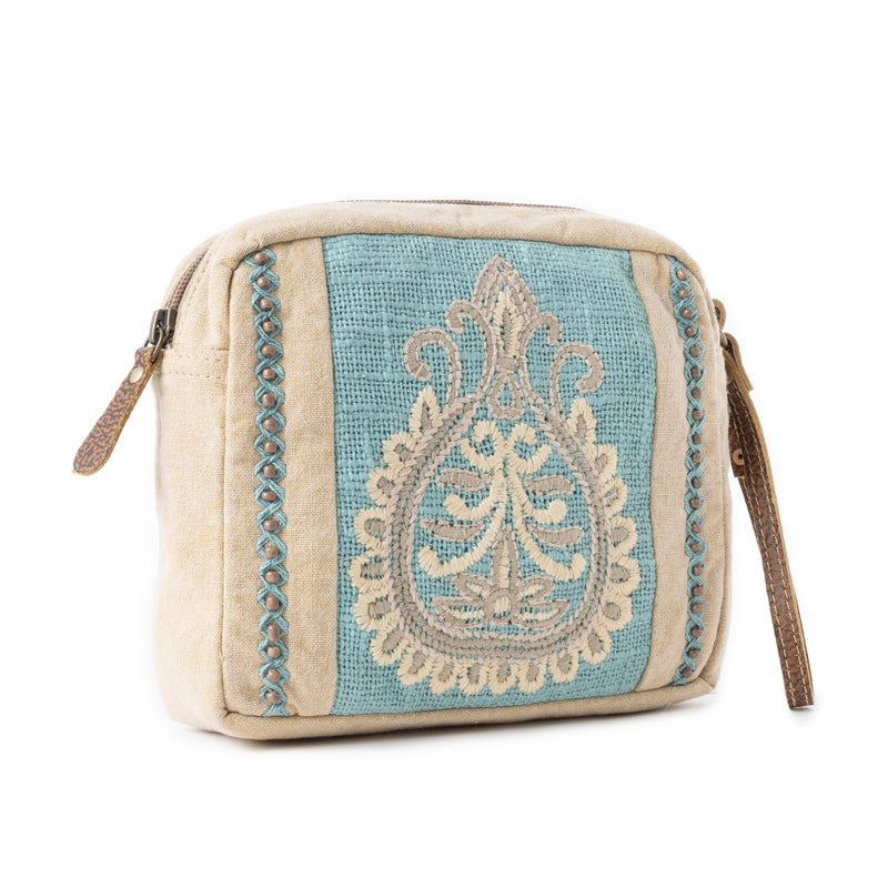 Azure Dune Canvas Pouch in Vintage Beige