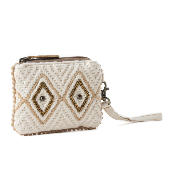 Sierra Whisper Woven Pouch in Dusty Ivory - Myra USA
