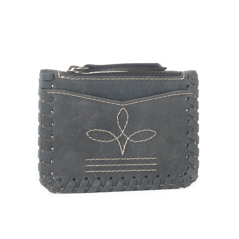 Outlander Edge Western Embroided Credit Card Holder in Ash Grey