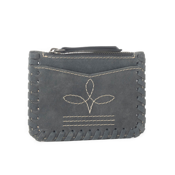 Outlander Edge Western Embroided Credit Card Holder in Ash Grey