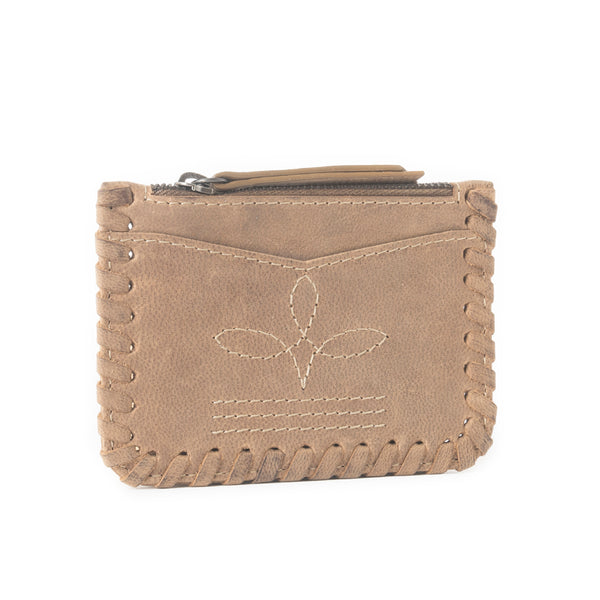 Outlander Edge Western Embroided Credit Card Holder In Beige - Myra USA