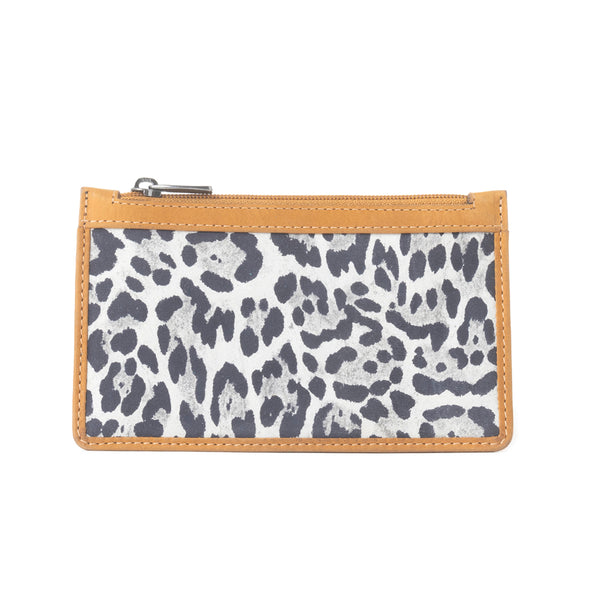 Savannah Chic Leather Credit Card Holder in Leopard Print