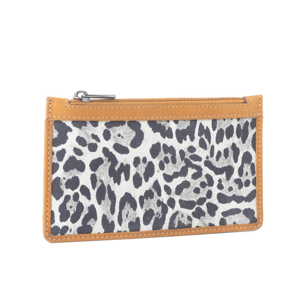Savannah Chic Leather Credit Card Holder in Leopard Print - Myra USA
