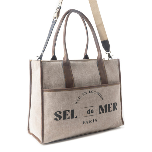 Sel de Mer Tote Bag in Old Mill White - Myra USA
