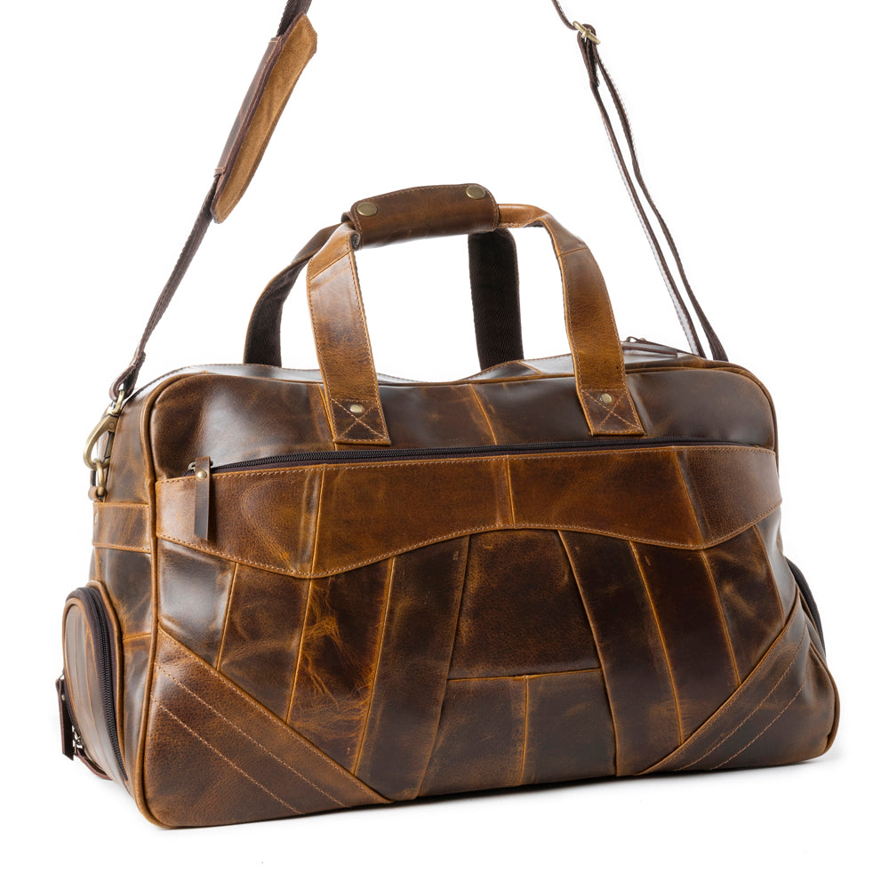 Rawhide Range Leather traveler Bag in Rodeo Tan