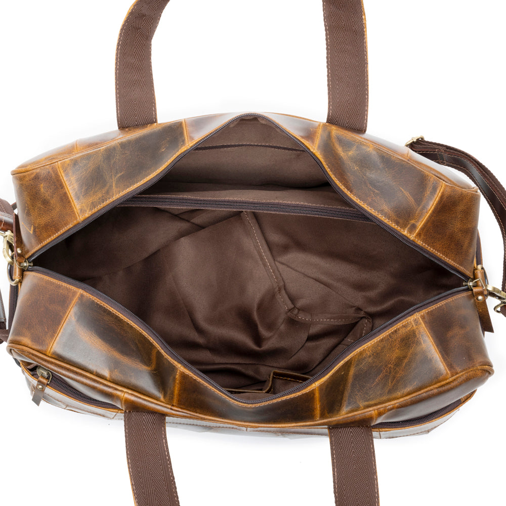 Rawhide Range Leather traveler Bag in Rodeo Tan