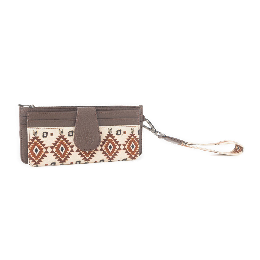 Solstice Weave Woven Wallet in Terracotta White
