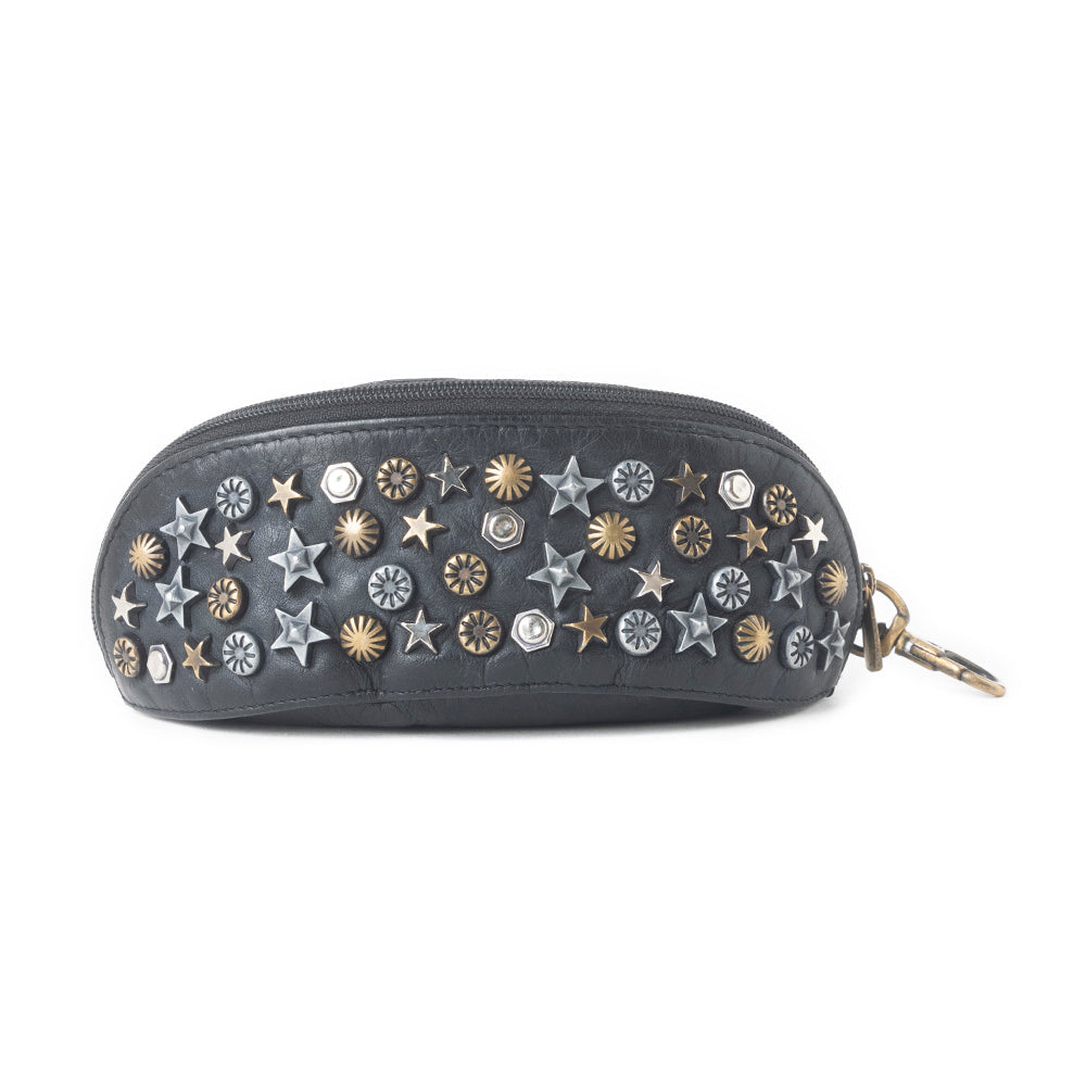Myra Eclipse Charm Leather Sunglass Case in Midnight Black