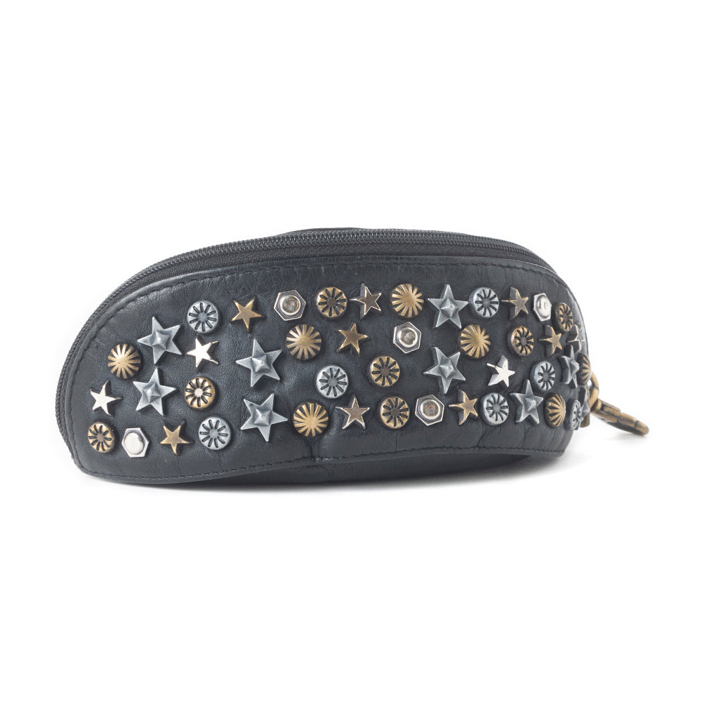 Myra Eclipse Charm Leather Sunglass Case in Midnight Black