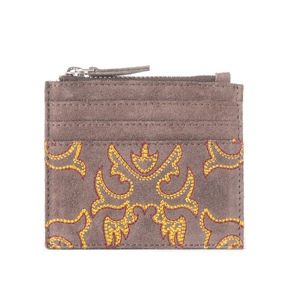 Cactus Sky Western Embroidered Credit Card Holder in Brown