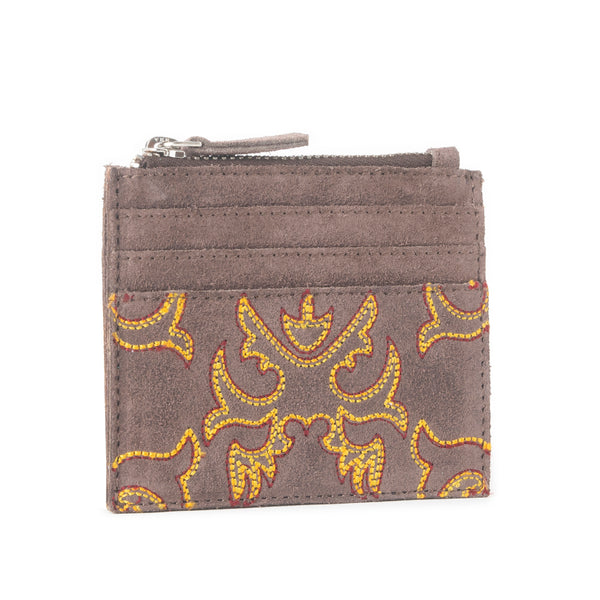 Cactus Sky Western Embroidered Credit Card Holder in Brown