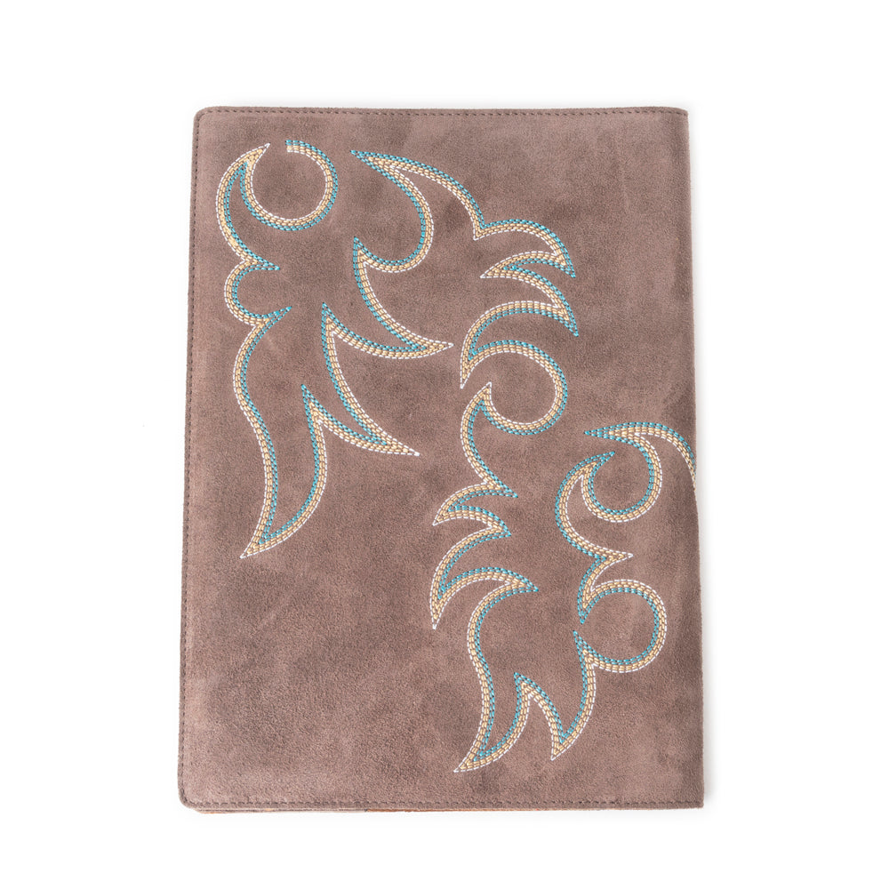 Texas Blaze Embroidered Leather Diary in Brown