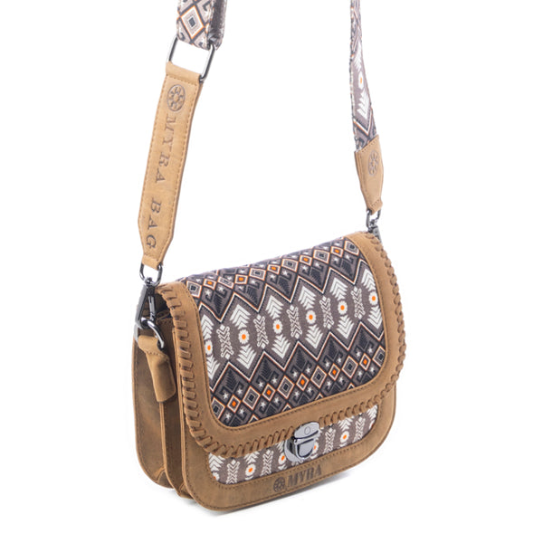 Nuevas Mosaic Crossbody Bag in Desert Brown - Myra USA