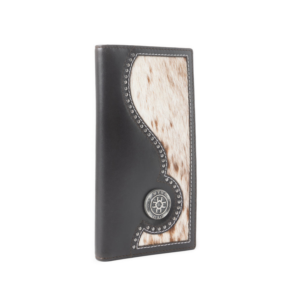 Lonehorn Hairon Leather Wallet in Charcoal Fade