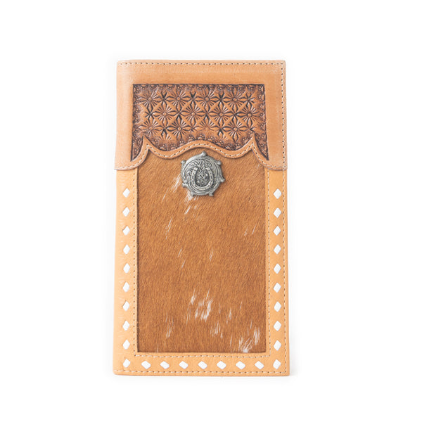 Silvermark Handtooled Leather Wallet in Golden Tan - Myra USA