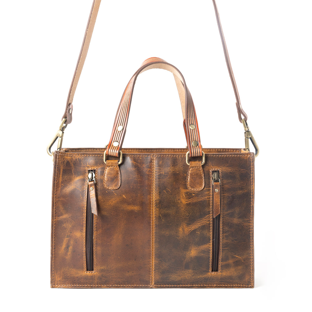 Savanna Ember Handtooled Concealed Carry Bag in Caramel