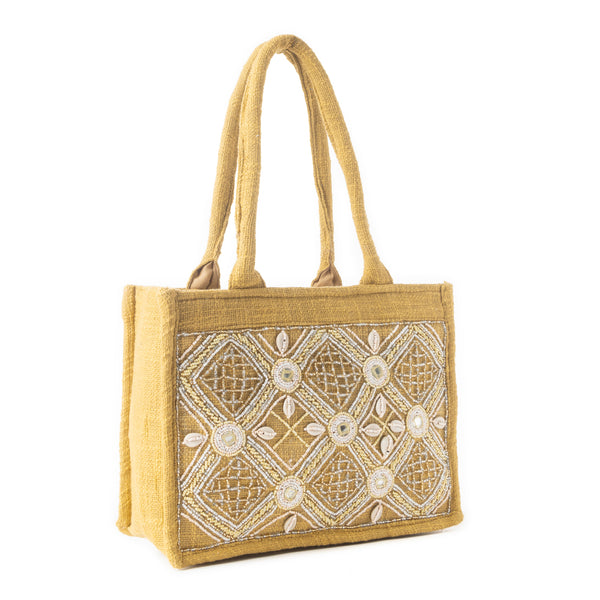 Gypsy Lace Canvas Bag in Yellow - Myra USA