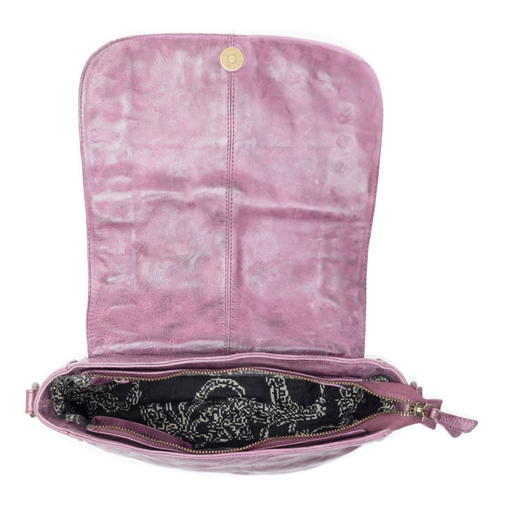 Western Scout Leather Crossbody Bag in Purple